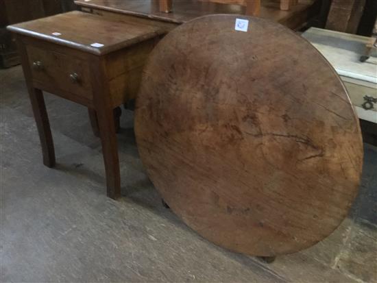 Victorian mahogany side table, and a Victorian tripod table base